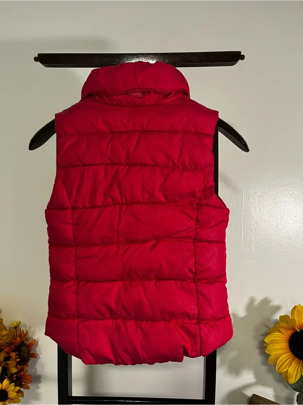 Zara Girls Hot Pink Hooded Puffer Vest Size Large Quilted Zip Front